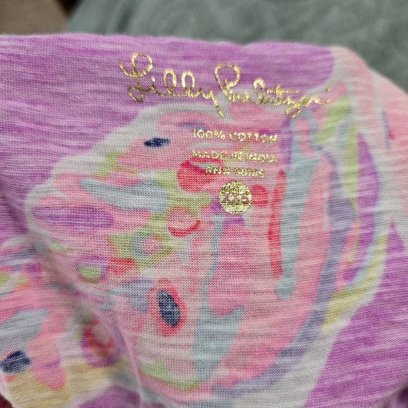 Lilly Pulitzer Pink Coral Vivid Floral‎ Tunic Knit Shirt Top  Blouse XXS - Picture 3 of 6